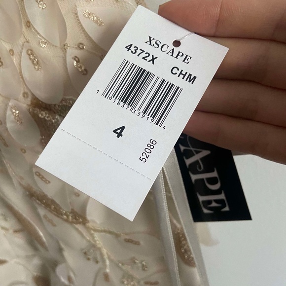 HOLIDAY PARTY NWT FLORAL APPLIQUÉ MIDI DRESS GOLD BRIDAL SHOWER BABY FORMAL - Picture 8 of 10